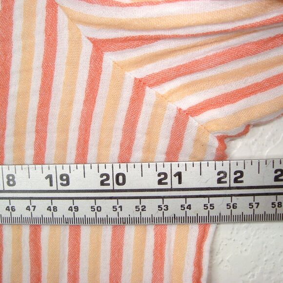 Soft Surroundings Womens Orange Striped Escambia Gauze Tunic Shirt - Picture 5 of 10